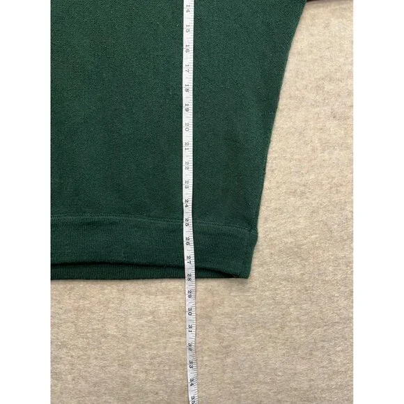 Vintage Izod 80's V-Neck Hunter Green Acrylic Long sleeve Sweater Size Large - Picture 9 of 9